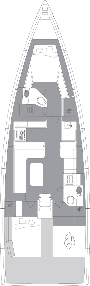 Elan Yachts Elan GT6 Layout standard option
