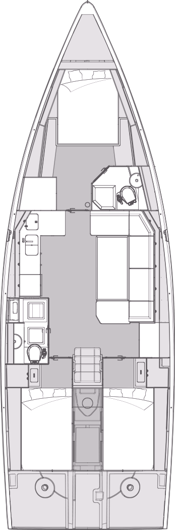 Elan Impression 43 Standard Layout With Three Cabins elan-impression-43-family-cruiser-standard layout with three cabins