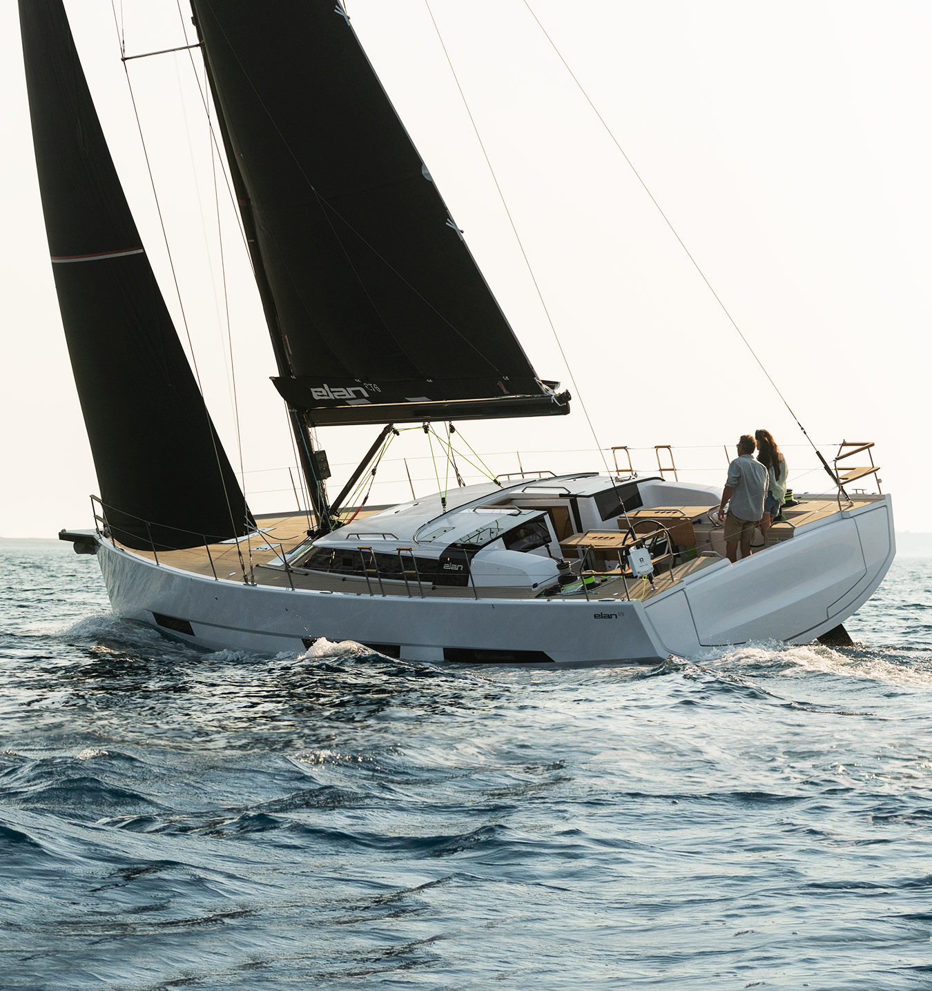 elan gt6 performance cruiser sailing in sunset upwind