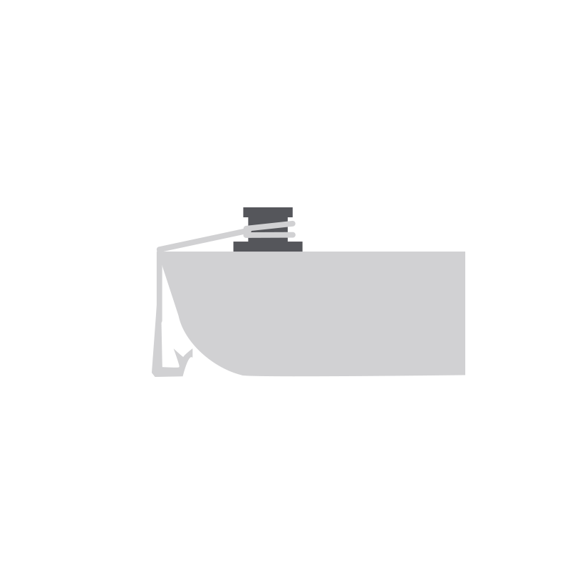 Yacht Hull symbol with anchor windlass