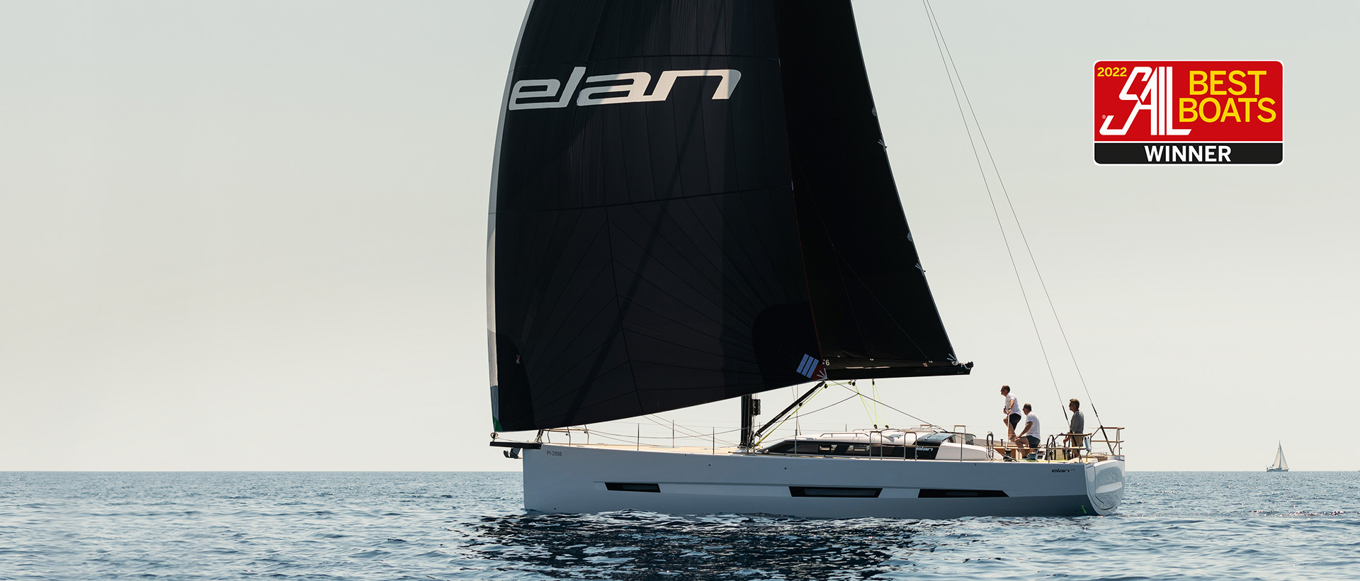Elan Yachts Luxury Performance Cruiser gt6 under sail and with best boats 2022 logo