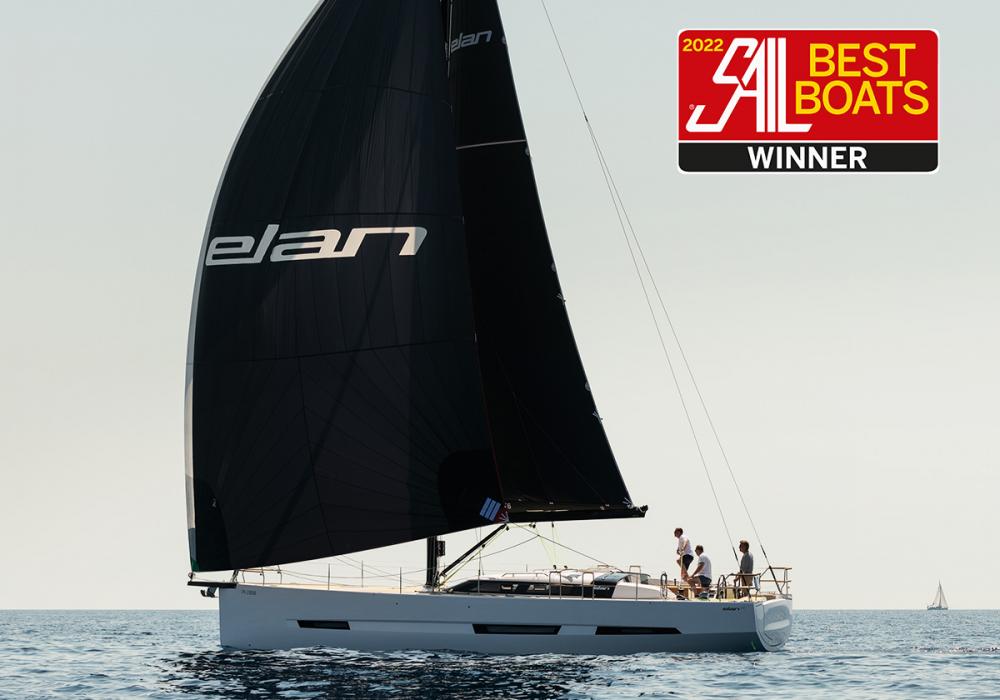 Elan Yachts Luxury Performance Cruiser gt6 under sail and with best boats 2022 logo